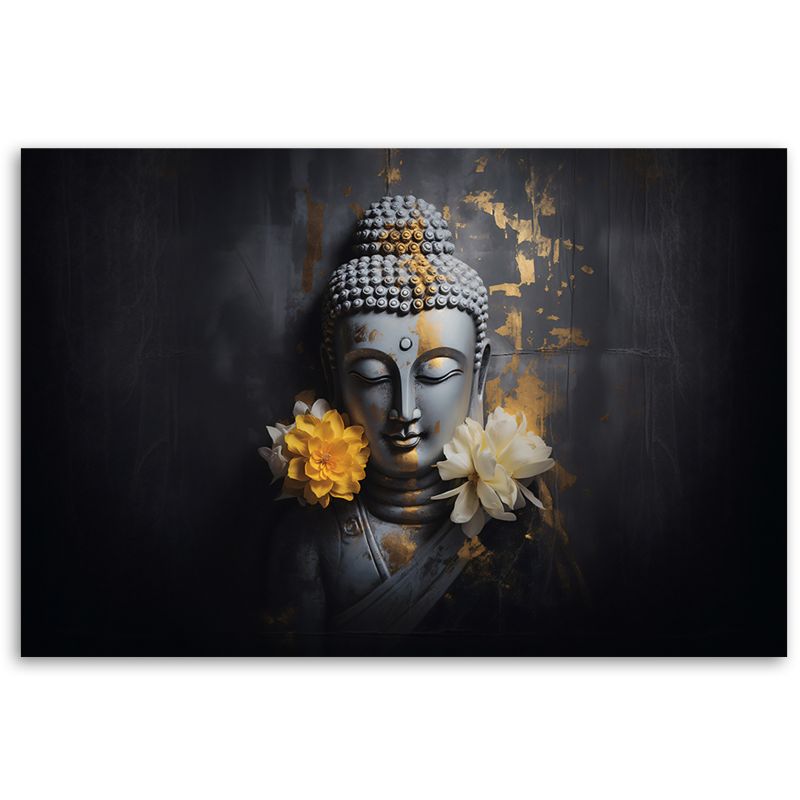 Fototapeta Feeby Szary budda i kwiaty  150x105 1 szt