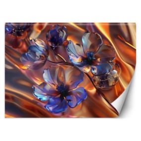Fototapeta Feeby Szklane kwiaty na złotym tle  150x105 1 szt