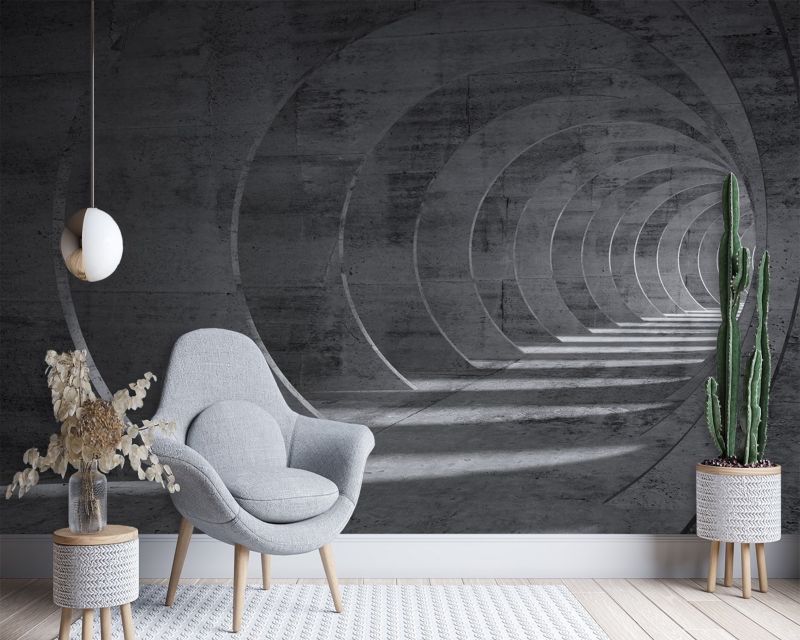 Fototapeta Feeby Tunel szary 3D  350x245 1 szt