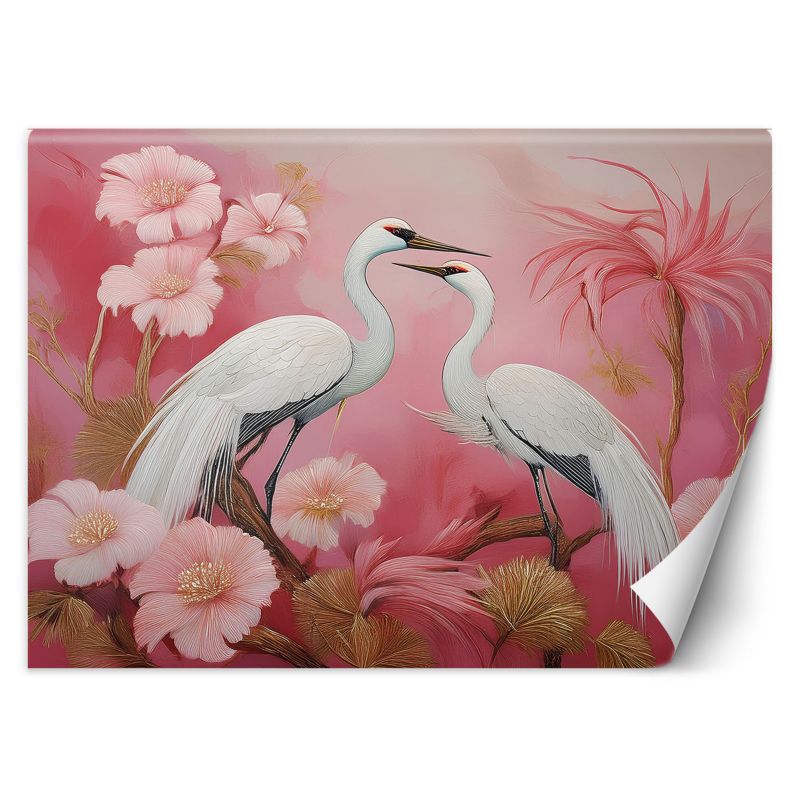 Fototapeta Feeby Żurawie Ptaki Kwiaty  350x245 1 szt