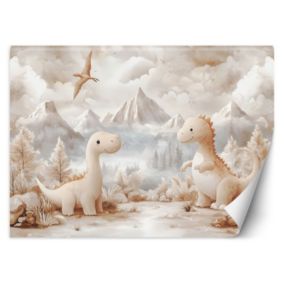 Fototapeta Feeby Urocze małe Dinozaury Krajobraz Beżowy  300x210 1 szt