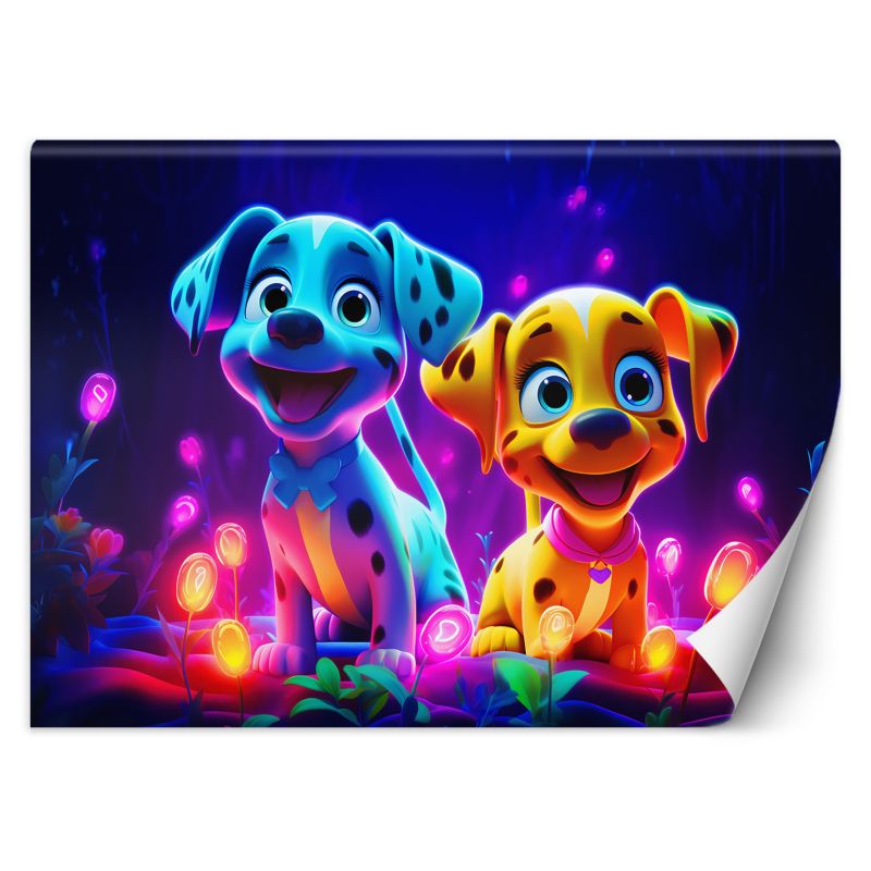 Fototapeta Feeby Urocze psy neon  200x140 1 szt