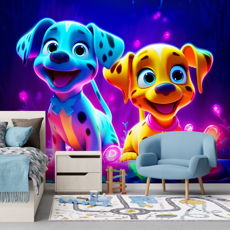 Fototapeta Feeby Urocze psy neon  200x140 1 szt