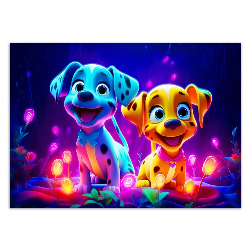 Fototapeta Feeby Urocze psy neon  200x140 1 szt