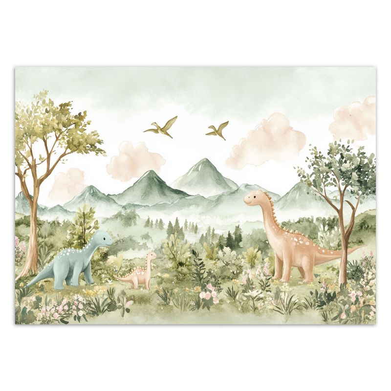 Fototapeta Feeby Wesołe Dinozaury Pejzaż górski  400x280 1 szt