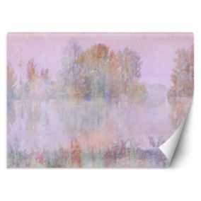 Fototapeta Feeby Widok na jezioro mgła akwarela  200x140 1 szt