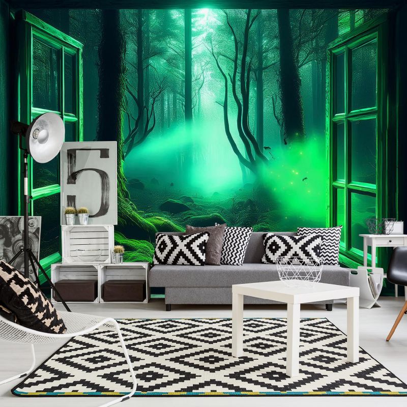 Fototapeta Feeby Widok z okna Fantastyczny las  350x245 1 szt