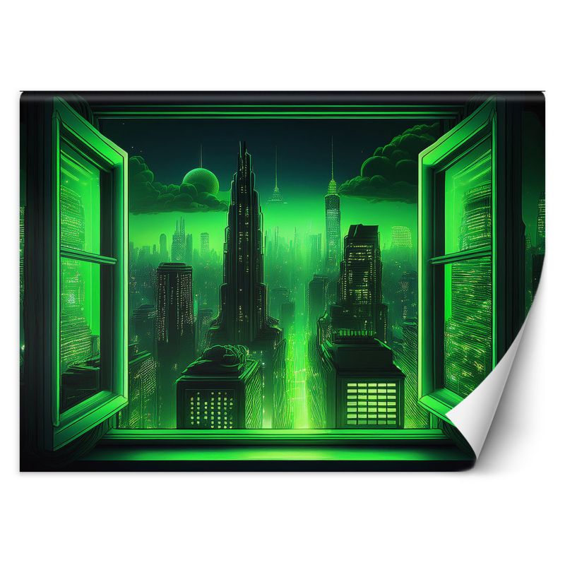 Fototapeta Feeby Widok z okna Futurystyczne Miasto  100x70 1 szt