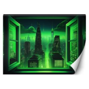 Fototapeta Feeby Widok z okna Futurystyczne Miasto  100x70 1 szt