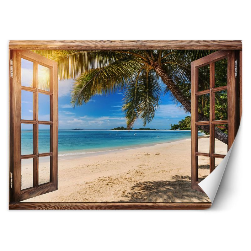 Fototapeta Feeby Widok z okna na Tropikalną plaże  450x315 1 szt