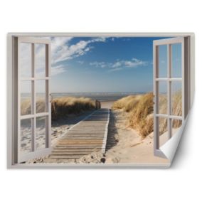Fototapeta Feeby Widok z okna plaża wydmy pomost  280x200 1 szt
