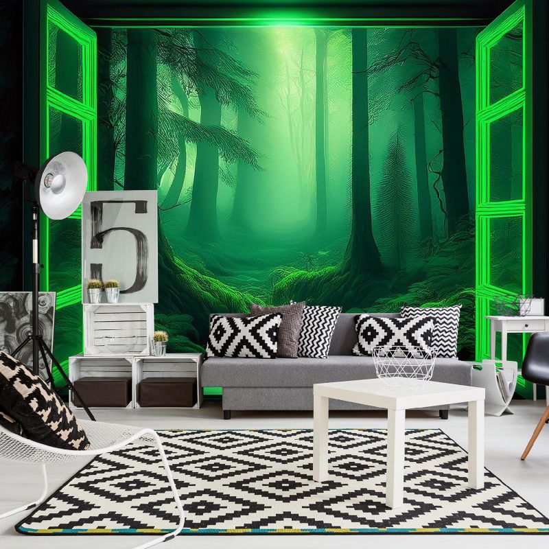 Fototapeta Feeby Widok z okna Zielony las  350x245 1 szt