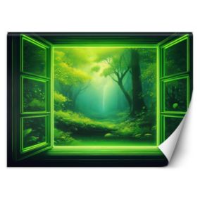 Fototapeta Feeby Widok z okna Zielony Las Natura  400x280 1 szt