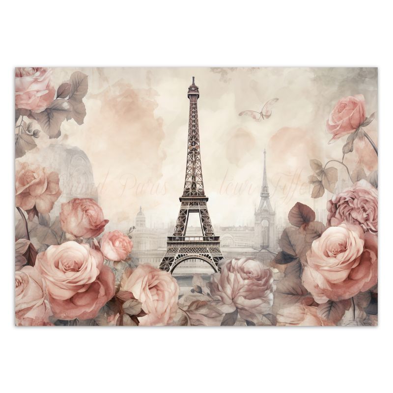 Fototapeta Feeby Wieża Eiffla Shabby Chic  368x254 1 szt