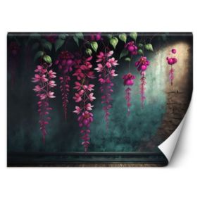 Fototapeta Feeby Wiszące kwiaty na betonowym tle  150x105 1 szt