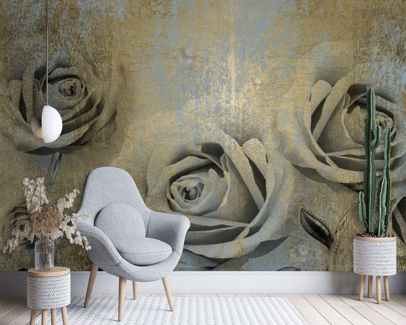 Fototapeta Feeby Złote róże kwiaty  100x70 1 szt