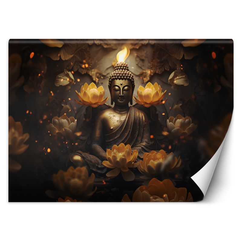 Fototapeta Feeby Złoty Budda i kwiaty lotosu  300x210 1 szt