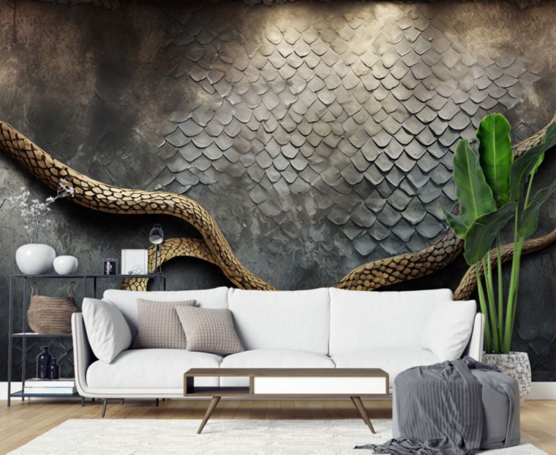 Fototapeta Feeby Złoty wąż 3D  100x70 1 szt