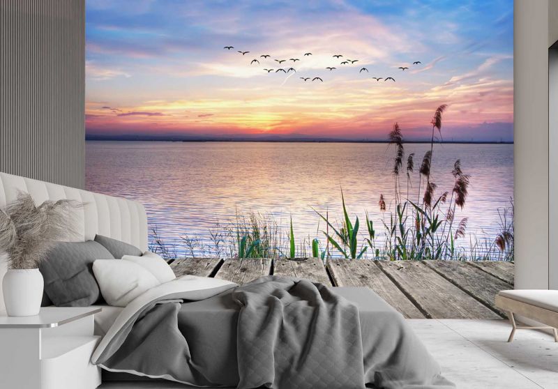 Fototapeta Feeby Zachód słońca nad jeziorem  250x175 1 szt