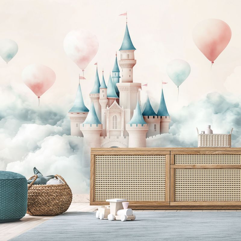 Fototapeta Feeby Zamek z balonikami w chmurach  150x105 1 szt