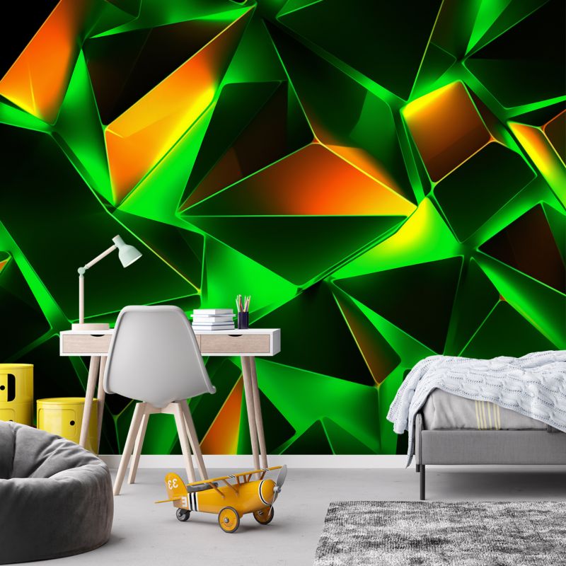 Fototapeta Feeby Zielona abstrakcja geometryczna 3D  100x70 1 szt