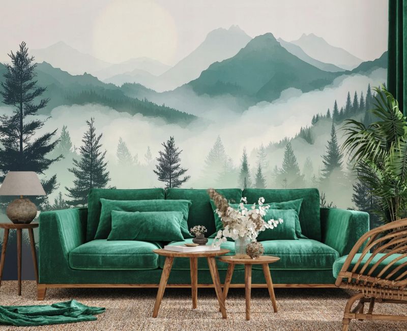 Fototapeta Las Góry Natura WALLARENA 350x250 cm Tapeta Ścienna Na Flizelinie 1 szt.