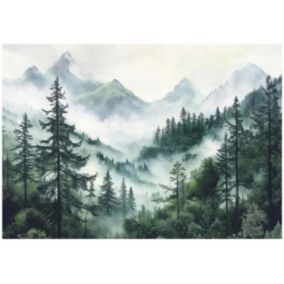 Fototapeta Las We Mgle Na Flizelinie WALLARENA 300x210 cm Tapeta Do Sypialni Salonu Kuchni 1 szt.