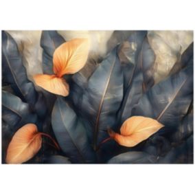 Fototapeta Liście Beton Na Flizelinie WALLARENA 300x210 cm Tapeta Do Sypialni Salonu Kuchni 1 szt.