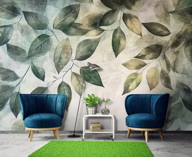 Fototapeta Liście Wiszące Zielone Na Flizelinie WALLARENA 200x175 cm Tapeta Do Sypialni Salonu Kuchni 1 szt.