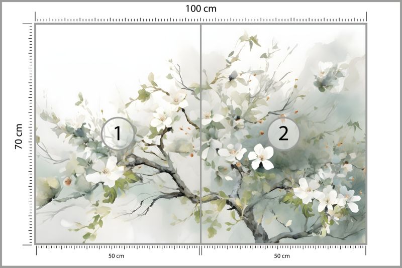 Fototapeta Muralo Akwarelowe Drzewo 100x70 cm 1szt.