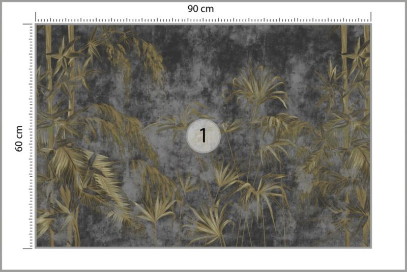 Fototapeta Muralo Beton Liście Mural 90x60 cm 1 szt.