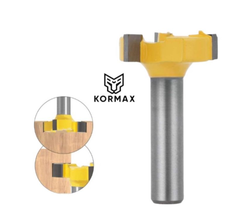 Frez do drewna Kormax typ T 25,4x7,5mm trzpień 8mm do płaszczyzn rowków wpustów  (FD-3T-SB-8-25-7.5) - 1 szt.