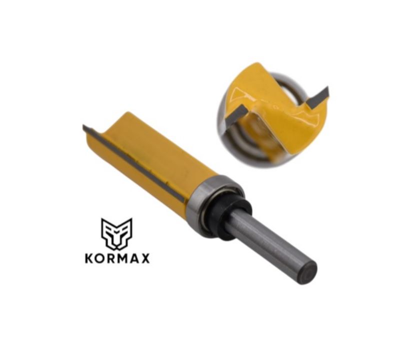 Frez do drewna prosty Kormax 19x50mm trzpień 8mm z łożyskiem dolnym 2Z (FD-PB-8-19-50) - 1 szt.