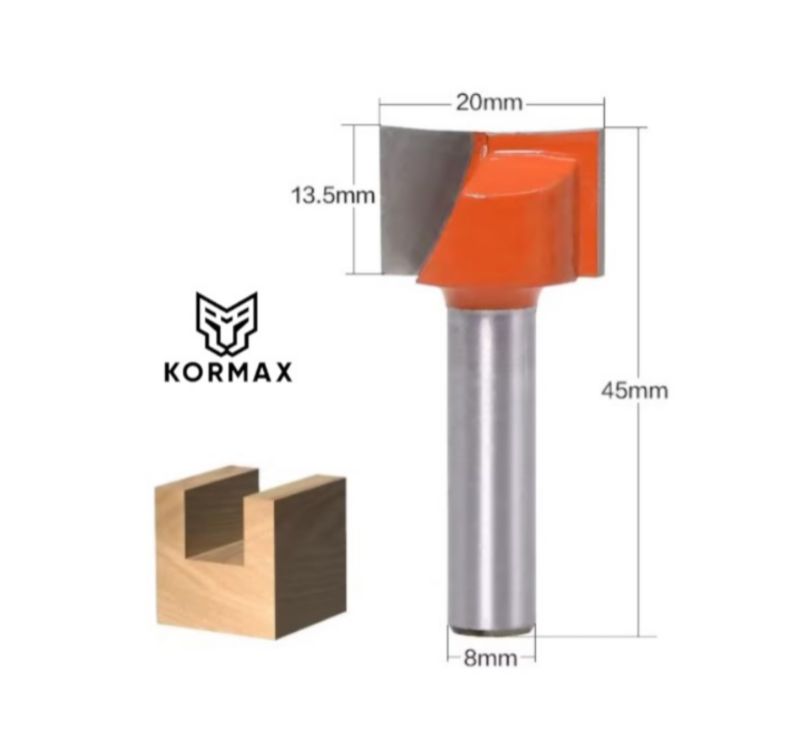 Frez do drewna prosty Kormax 20x13mm trzpień 8mm do planowania płaszczyzn (FD-CBB-8-20-13) - 1 szt.