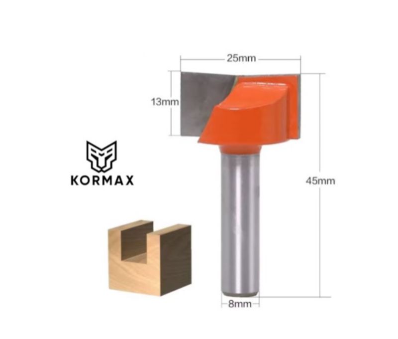 Frez do drewna prosty Kormax 25x13mm trzpień 8mm do planowania płaszczyzn (FD-CBB-8-25-13) - 1 szt.