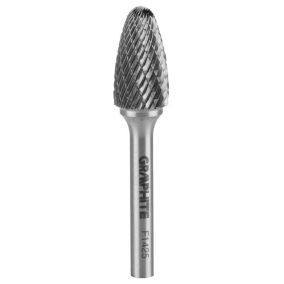 Frez do metalu GRAPHITE typ F (ostrołukowy zaokrąglony), 14 x 25 mm, trzpień 6 x 45 mm 1 szt