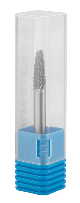 Frez do metalu GRAPHITE typ F (ostrołukowy zaokrąglony), 6 x 18 mm, trzpień 6 x 45 mm 1 szt