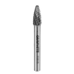 Frez do metalu GRAPHITE typ F (ostrołukowy zaokrąglony), 8 x 18 mm, trzpień 6 x 45 mm 1 szt