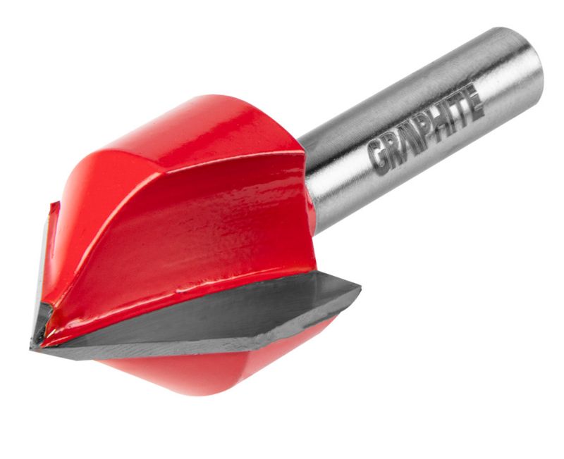 Frez do rowków GRAPHITE typu V, HM, 25.4 x 25.4 mm, trzpień 8 mm 1 szt
