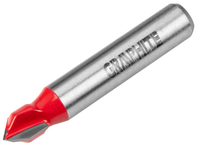 Frez do rowków GRAPHITE typu V, HM, 8 x 8 mm, trzpień 8 mm 1 szt