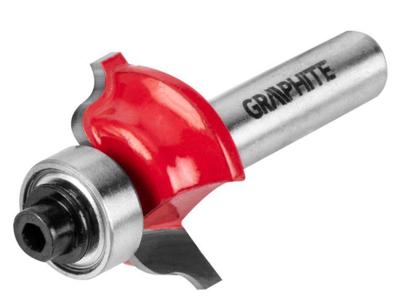 Frez kształtowy GRAPHITE z łożyskiem, ozdobny, HM, 25.7 x 9.7 mm, trzpień 8 mm 1 szt