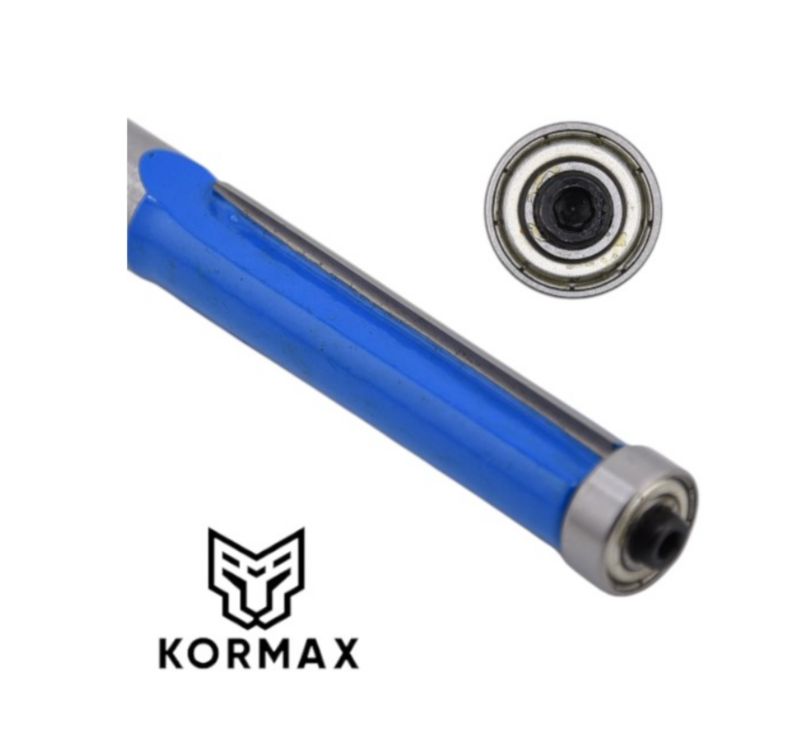 Frez prosty z dolnym łożyskiem do drewna Kormax 12,7 H50 trzpień 12mm (FD-FTR-12-12.7-50) - 1 szt.