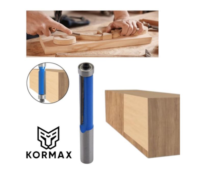 Frez prosty z dolnym łożyskiem do drewna Kormax 12,7 H50 trzpień 12mm (FD-FTR-12-12.7-50) - 1 szt.