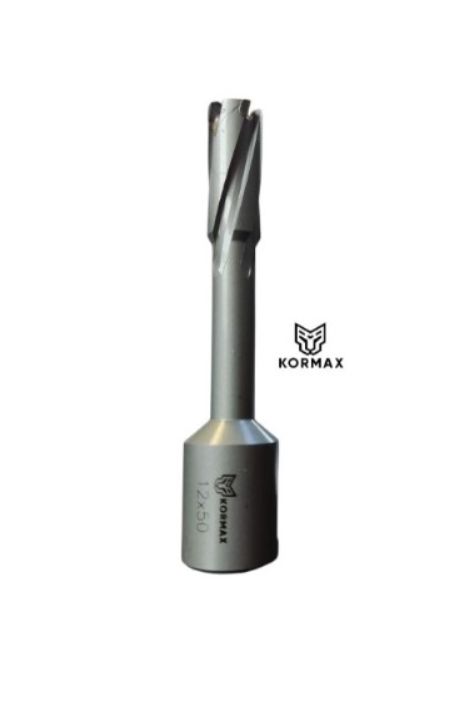 Frez trepanacyjny do metalu z węglika spiekanego Kormax 13x50mm z uchwytem Weldon  - 1 szt.