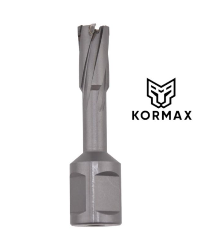 Frez trepanacyjny do metalu z węglika spiekanego Kormax 14x35mm z uchwytem Weldon (TCTAC1435) - 1 szt.