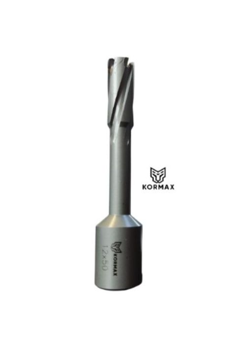 Frez trepanacyjny do metalu z węglika spiekanego Kormax 14x50mm z uchwytem Weldon  (TCTAC1450) - 1 szt.