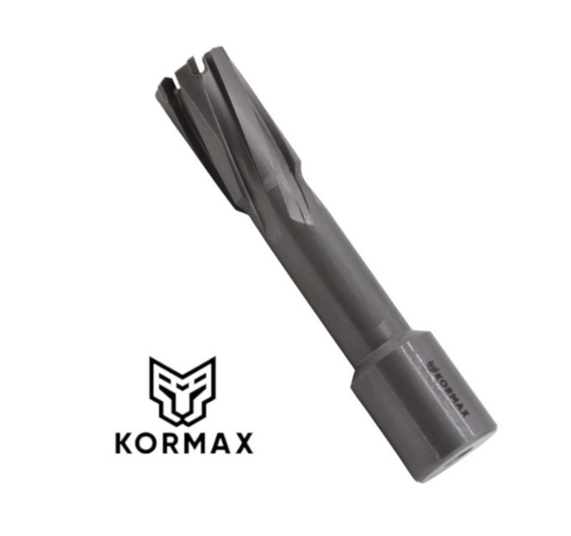 Frez trepanacyjny do metalu z węglika spiekanego Kormax 15x50mm z uchwytem Weldon  - 1 szt.