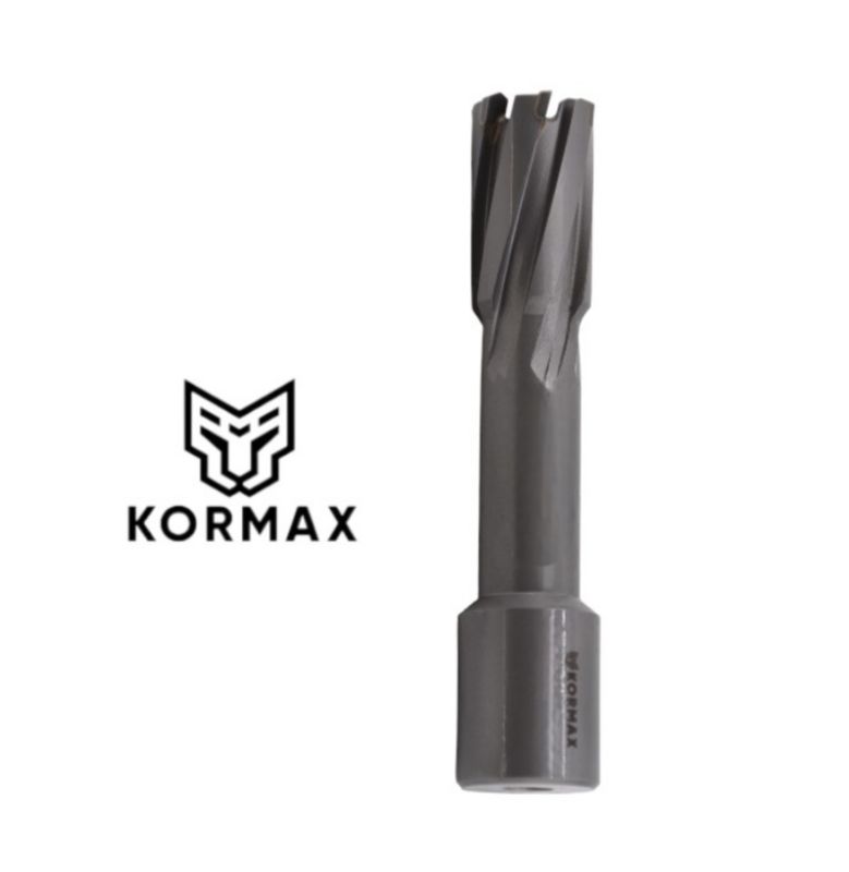 Frez trepanacyjny do metalu z węglika spiekanego Kormax 15x50mm z uchwytem Weldon  - 1 szt.