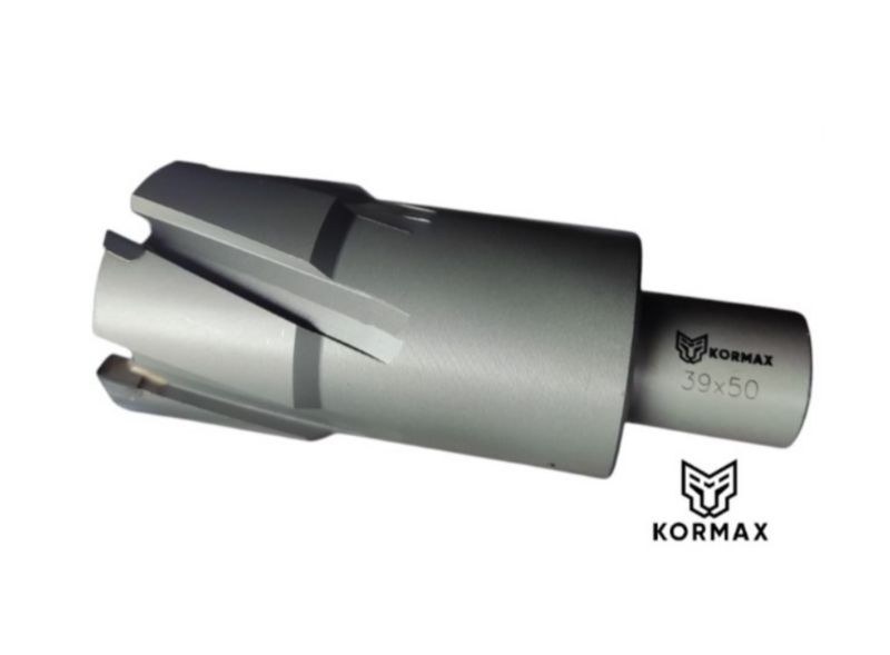 Frez trepanacyjny do metalu z węglika spiekanego Kormax 16x50mm z uchwytem Weldon  (TCTAC1650) - 1 szt.