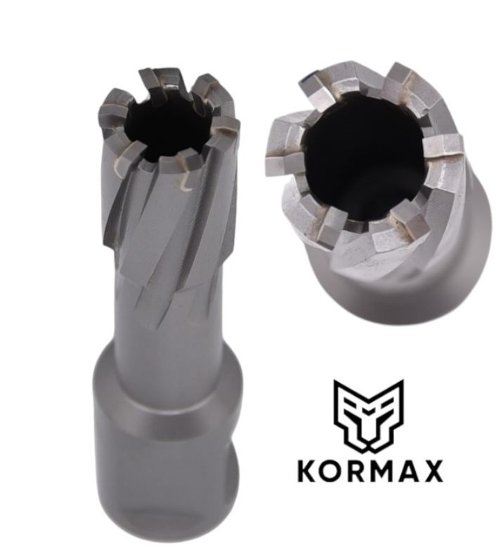 Frez trepanacyjny do metalu z węglika spiekanego Kormax 17x35mm z uchwytem Weldon  - 1 szt.